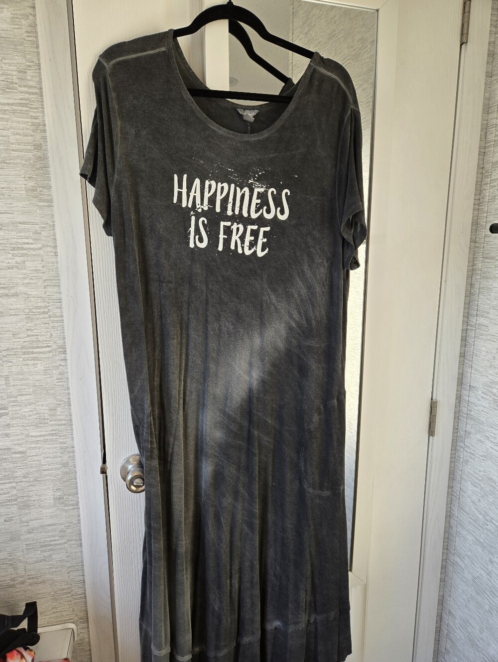 Happiness Is Free Grey Women's Relaxed T-Shirt Dress